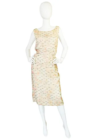 1950s Hand Beaded & Embroidered Branell Silk Dress