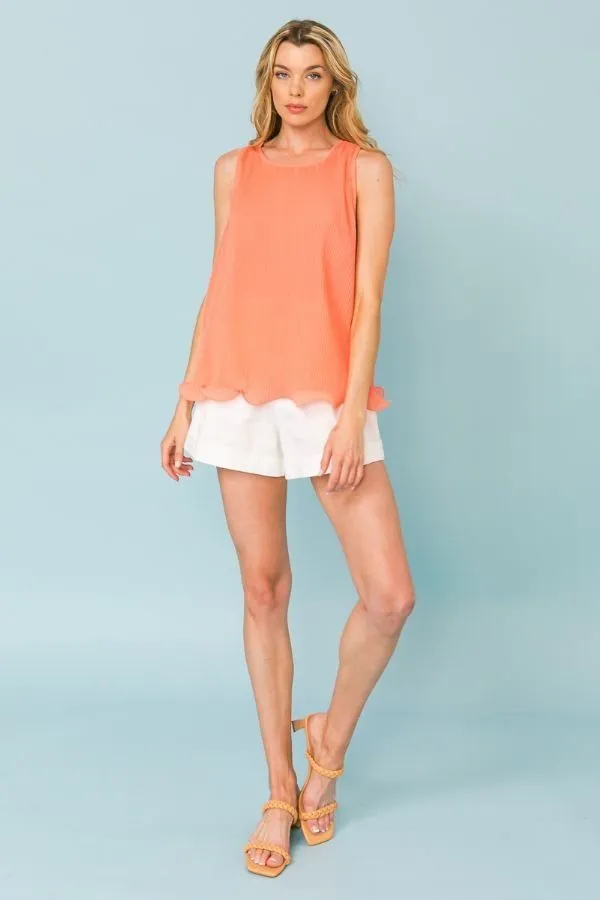 A Baby Pleated Sleeveless Top