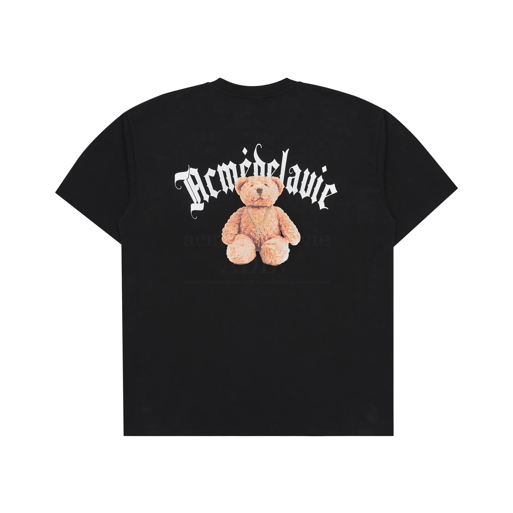 ADLV GOLD CHAIN BEAR DOLL SHORT SLEEVE T-SHIRT BLACK