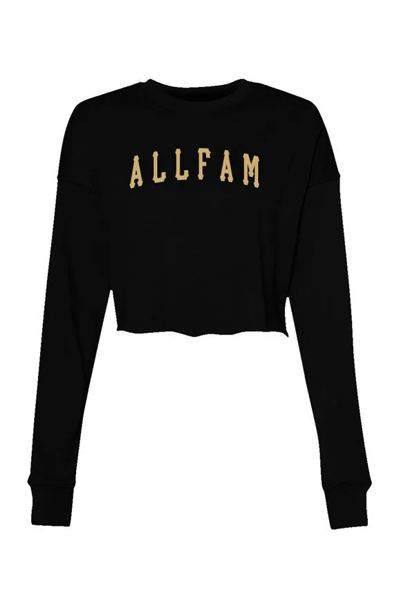 ALLFAM BALLERS WMNS CROP CREW BLK/TAN