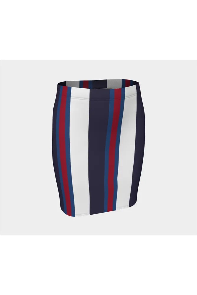 Anaglyph Striped Fitted Skirt