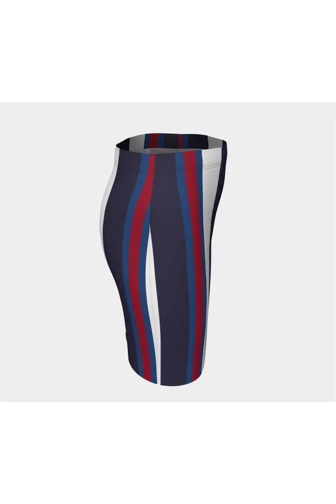 Anaglyph Striped Fitted Skirt