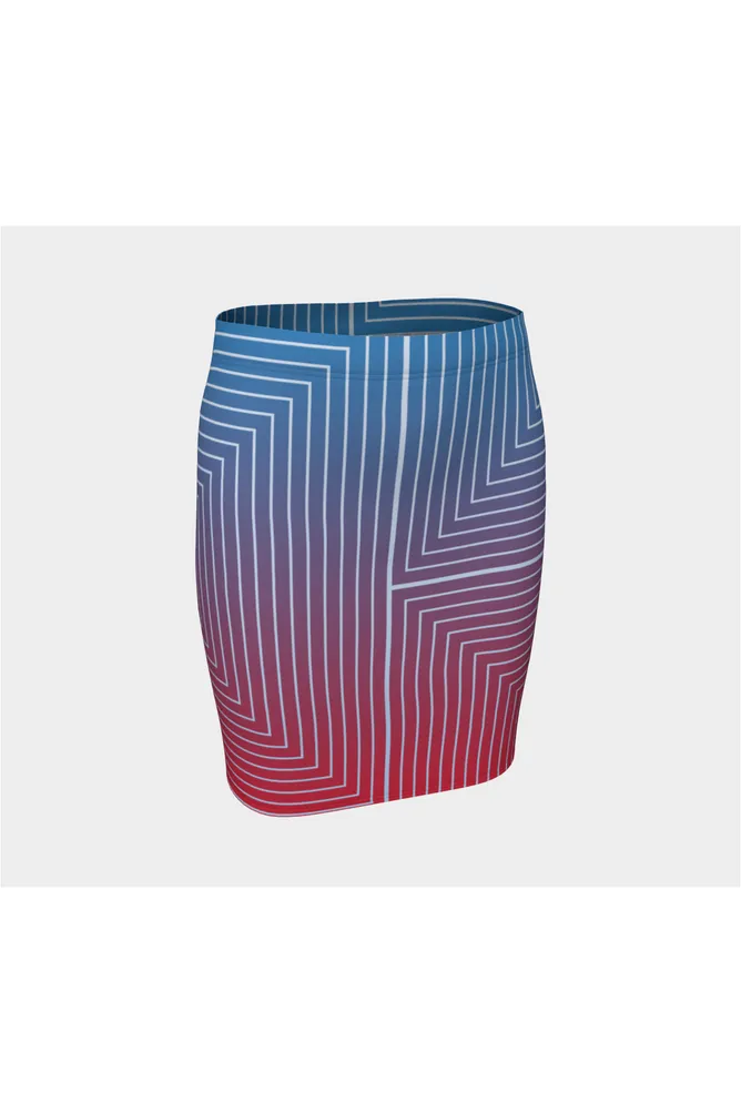 Anaglyphic Matrix Fitted Skirt