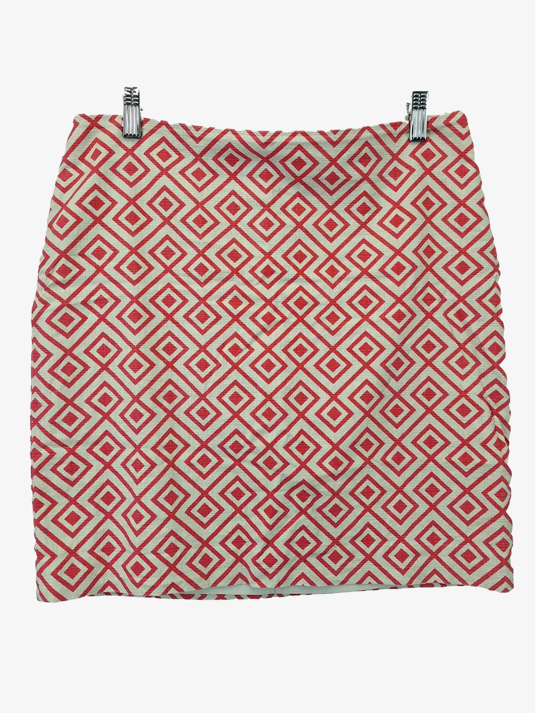 Ann Taylor Bubblegum Geometric Pencil Skirt Size 10 Petite