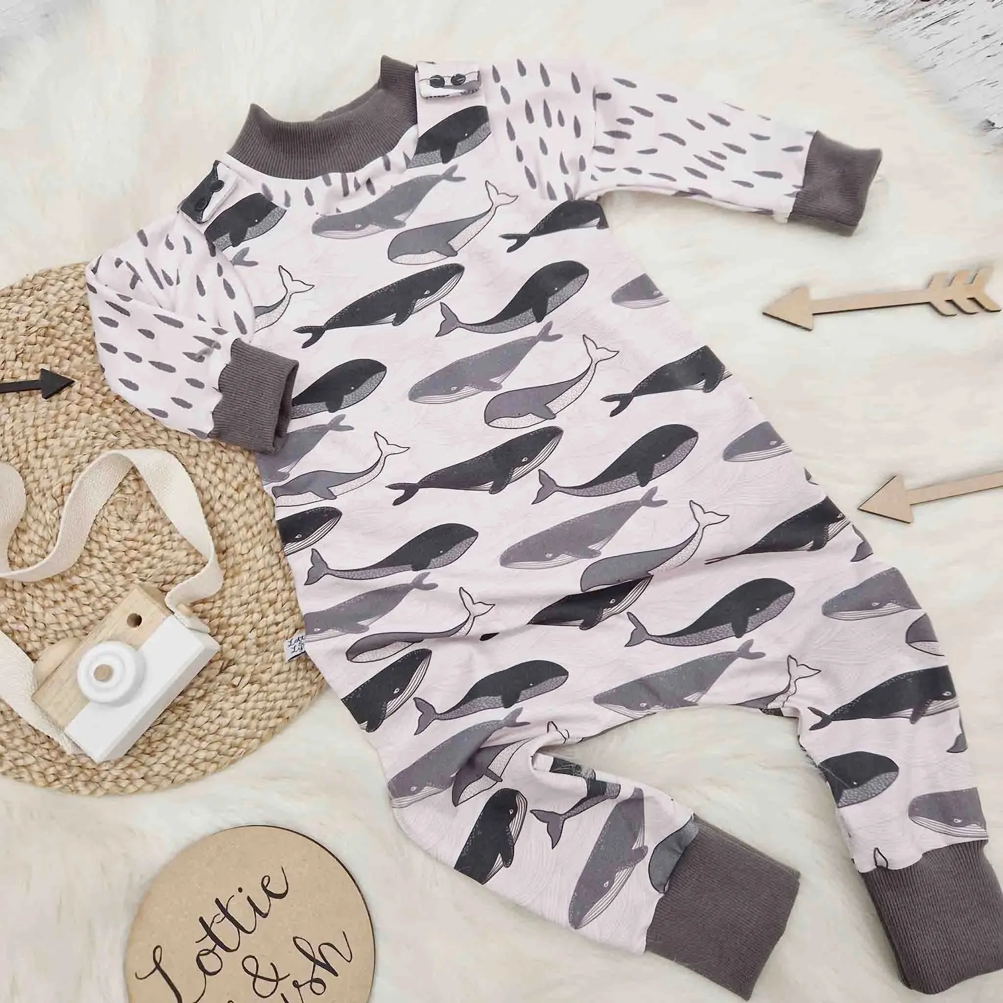 Baby & Toddler Whales Dungarees Set