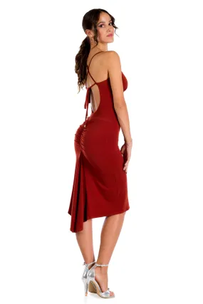 Backless Tango Dress With Spaghetti Straps