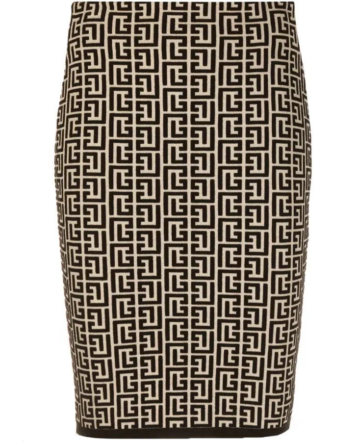 Balmain monogram jacquard skirt