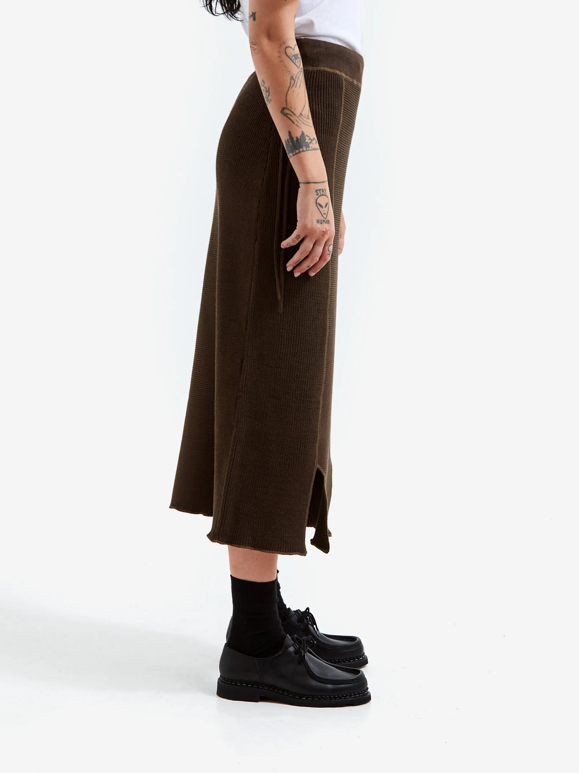 Beams Boy MIL Knit Skirt - Dark Brown