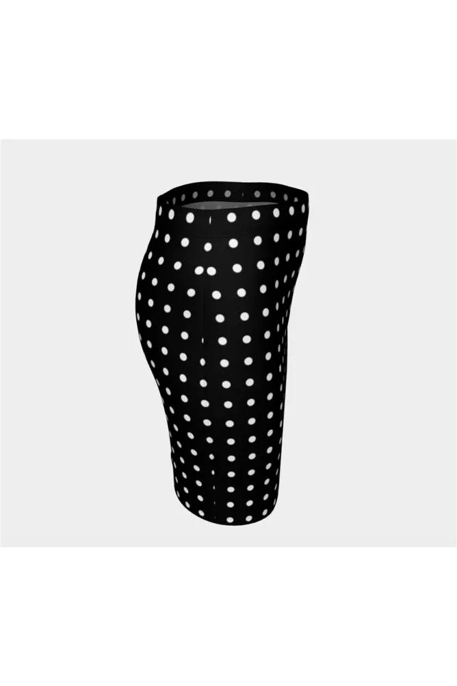 Black and White Polka Dot Fitted Skirt