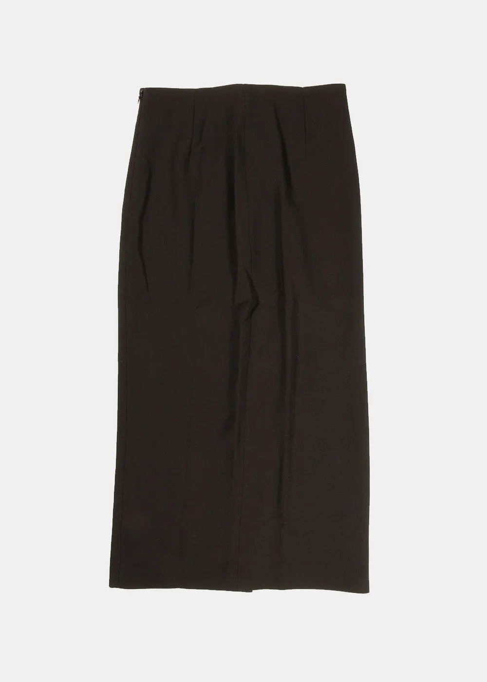 Black Crepe Midi Skirt