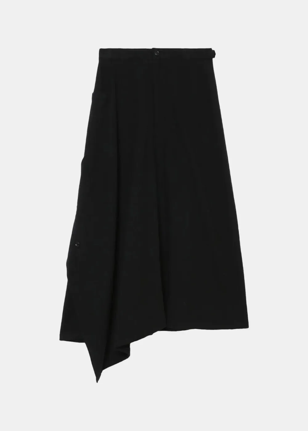 Black Draped Midi Skirt