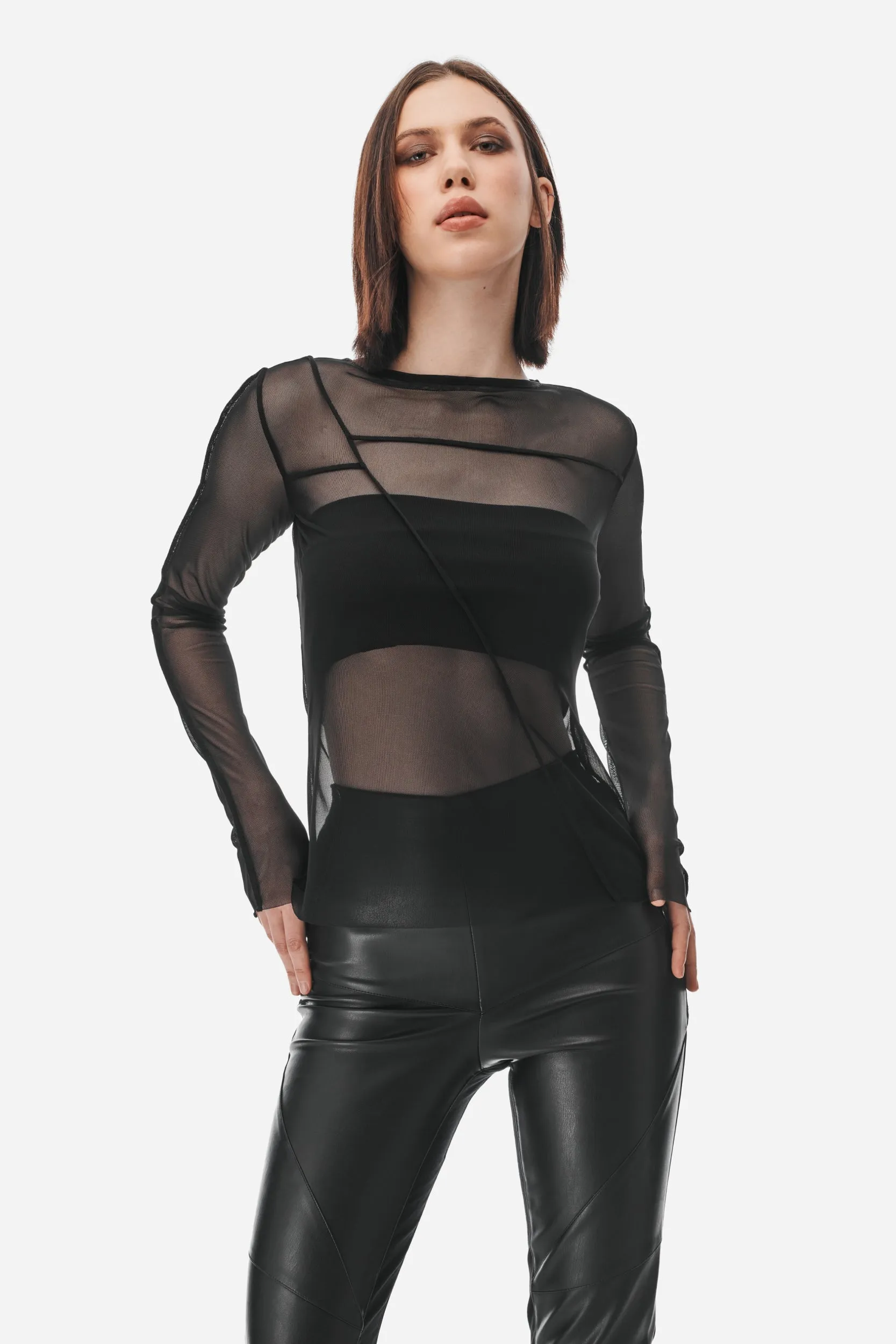 Black Mesh Top