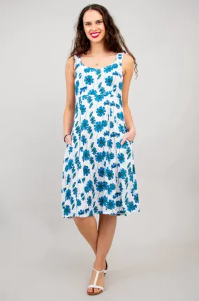 Blue Sky Shauna dress, bamboo linen knee