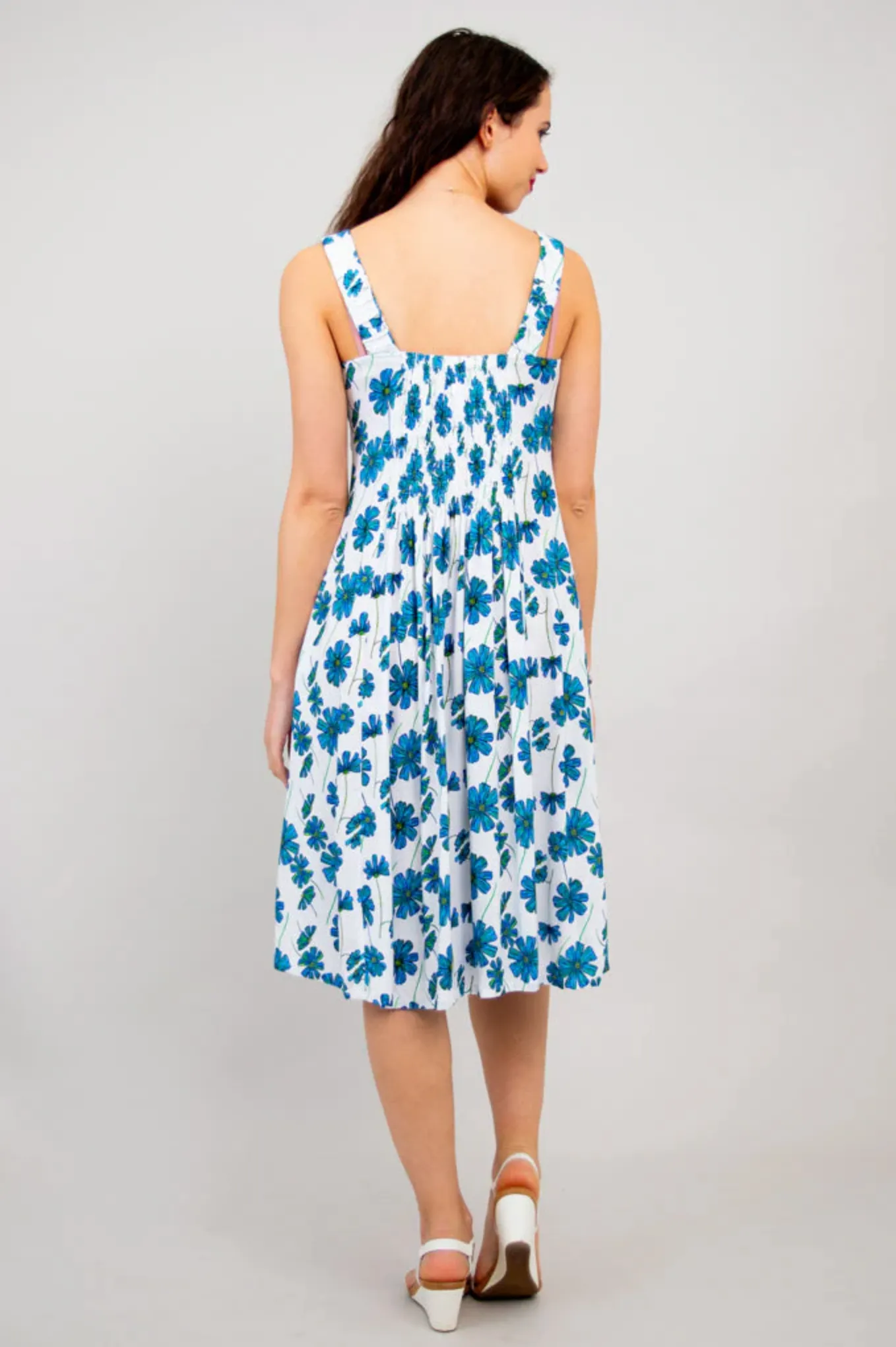 Blue Sky Shauna dress, bamboo linen knee