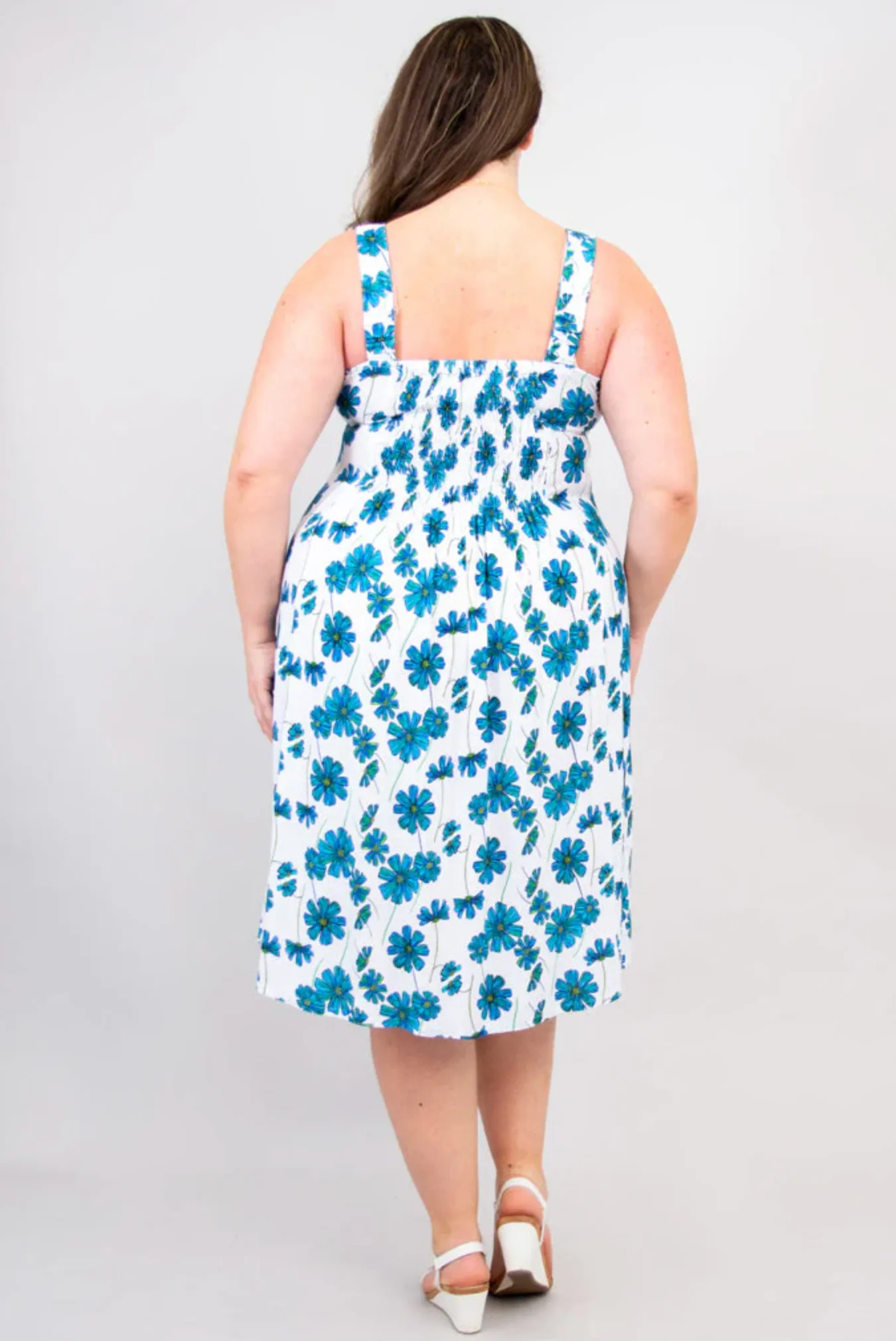 Blue Sky Shauna dress, bamboo linen knee