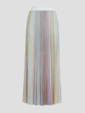 Blush Multicolor Knit Midi Skirt with Sequins