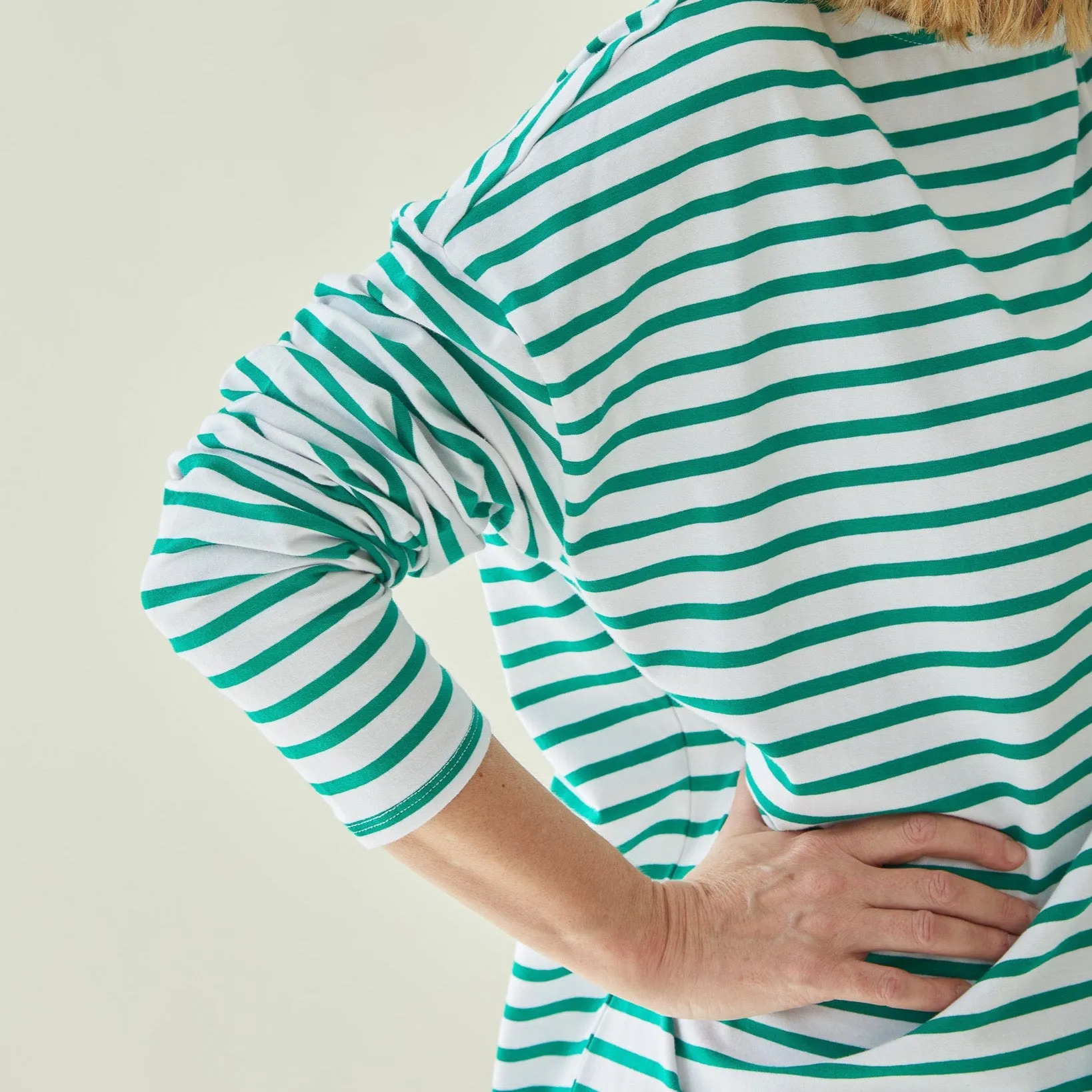 Chalk -  Bryony Green Stripe Top