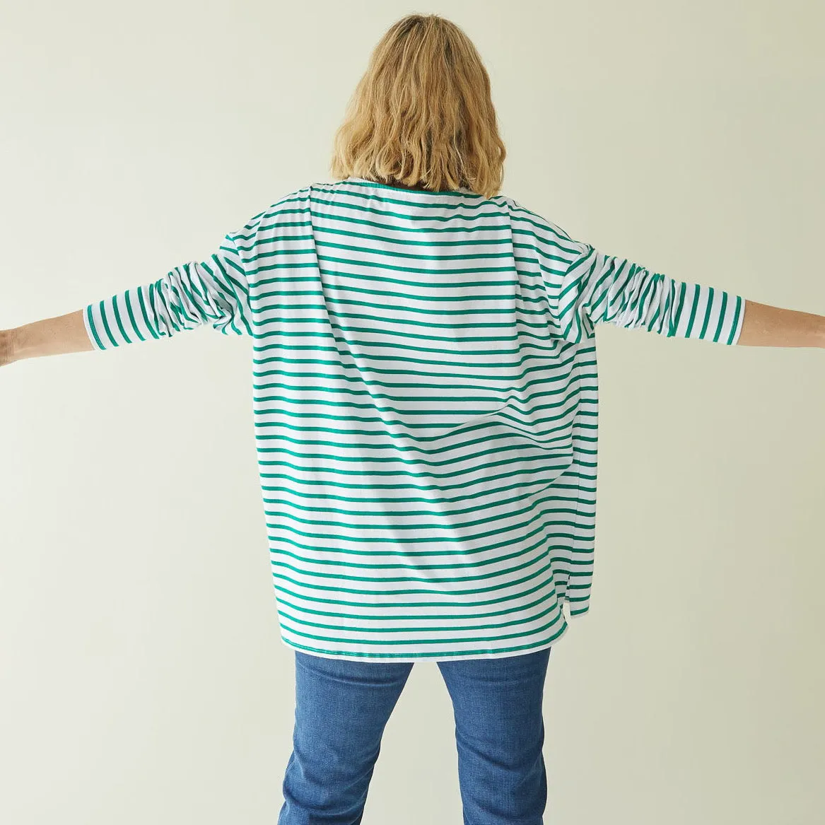 Chalk -  Bryony Green Stripe Top