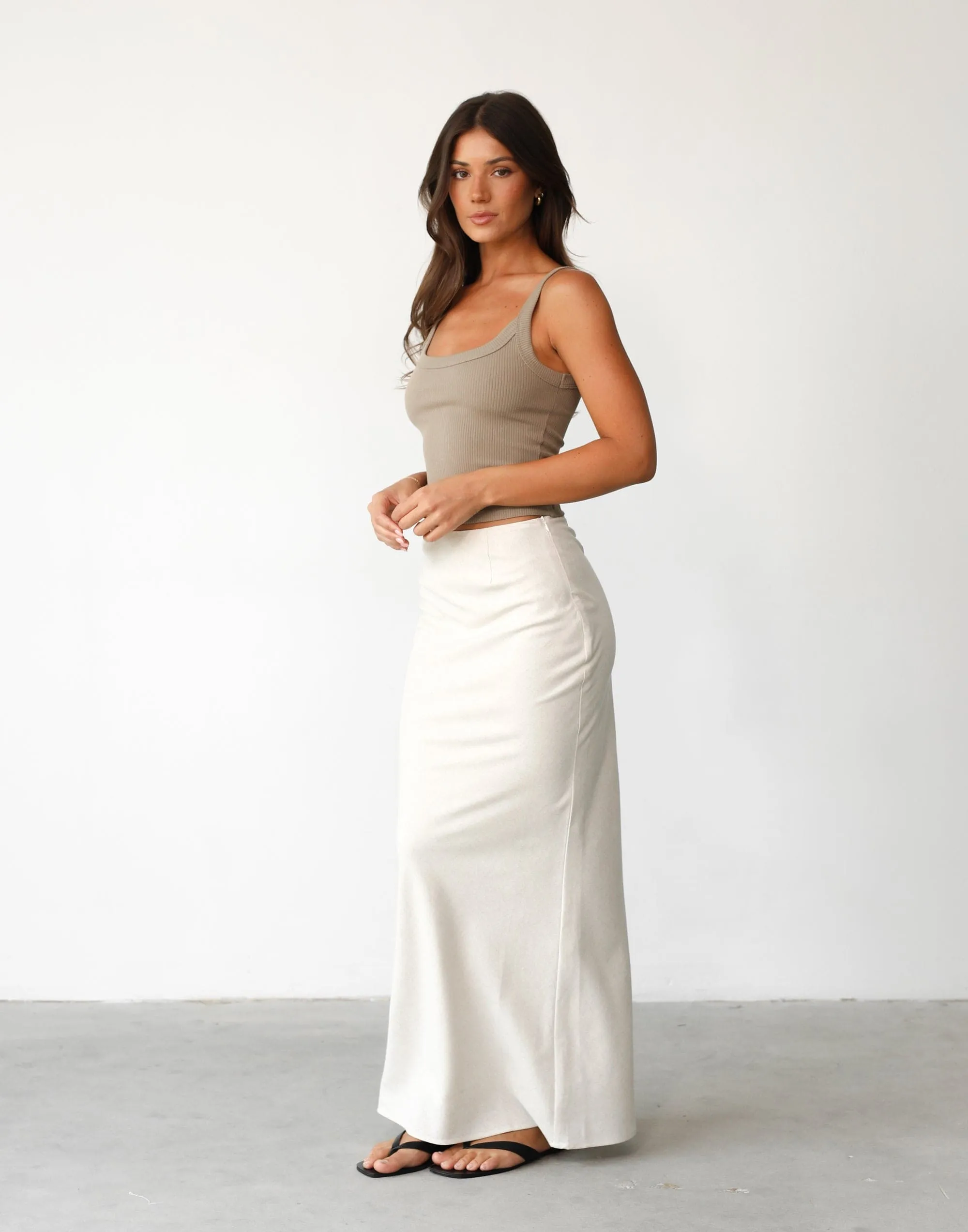 Cleo Linen Maxi Skirt (Oat)