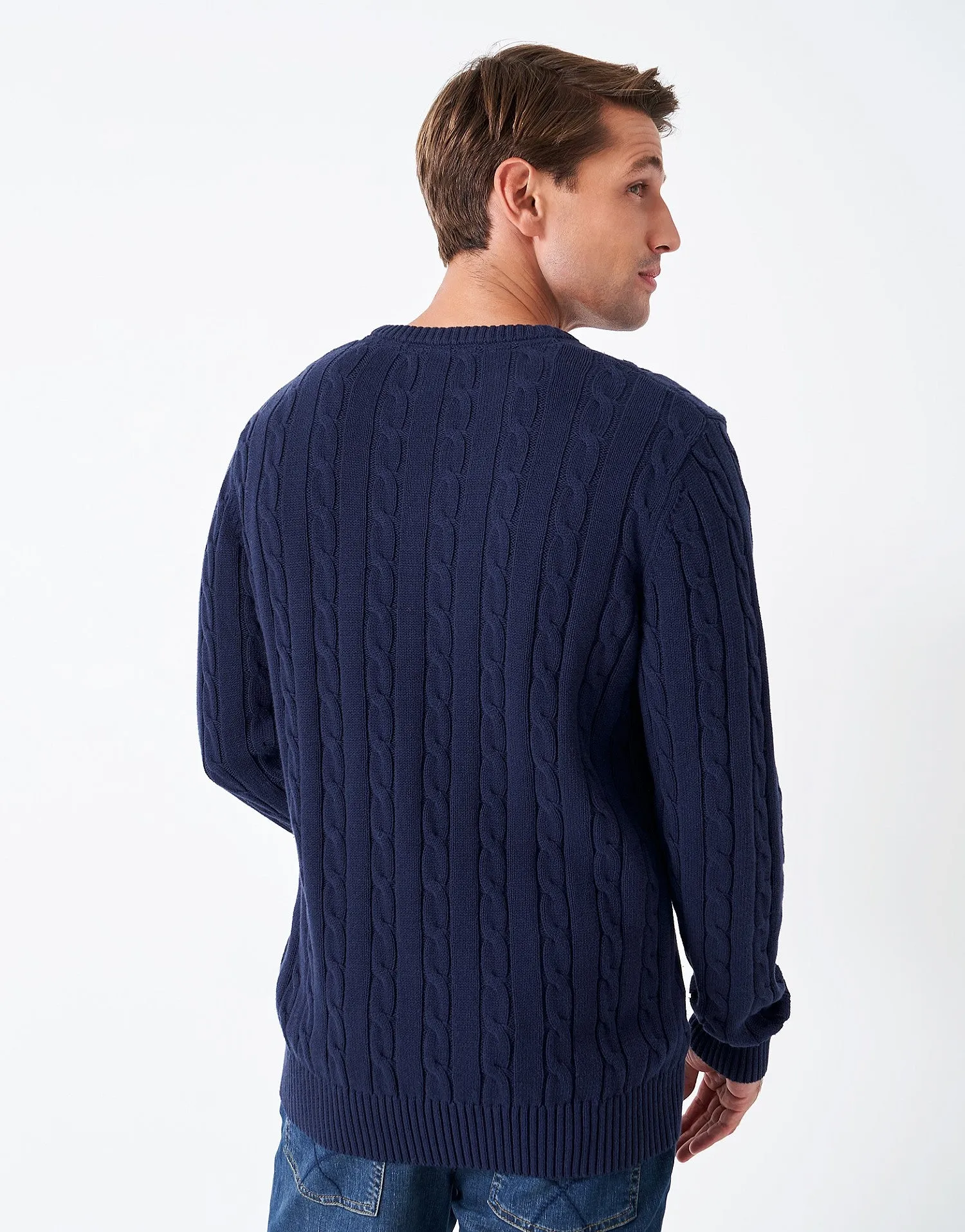 Crew Clothing Mens Cable Crew Jumper