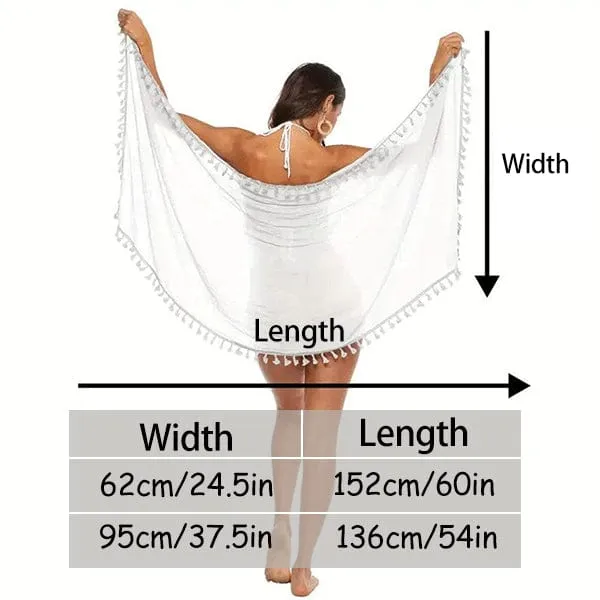 Custom Seamless Face Beach Wraps Chiffon Sarong Bikini Swimsuit Cover Ups Skirt Tassels