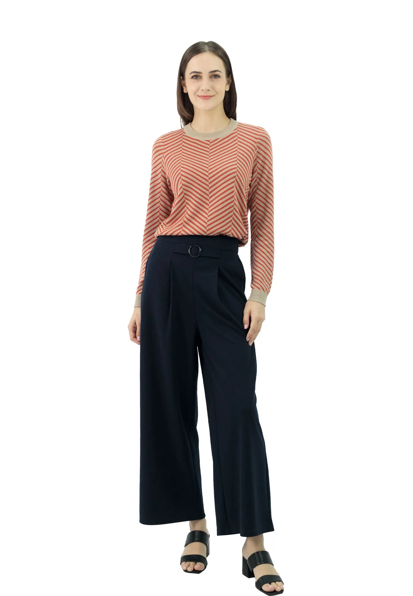 DAISY By VOIR KOL Pleated Side Buckle Pants