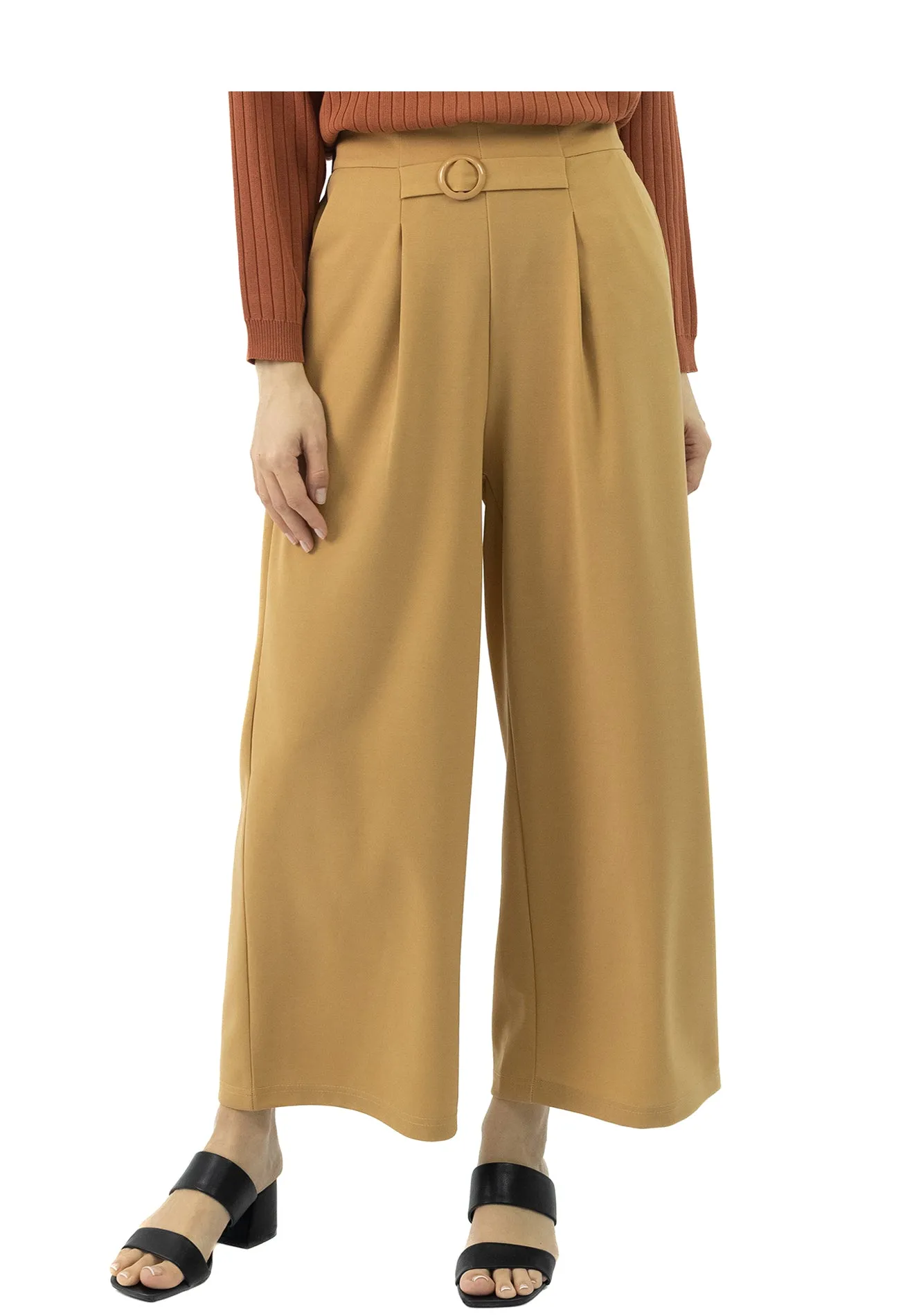 DAISY By VOIR KOL Pleated Side Buckle Pants