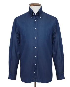 Dark Blue Denim Button-Down Shirt