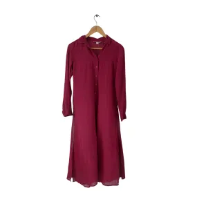 Decree Plum Collared Sheer Long Collared Tunic | Gently Used |