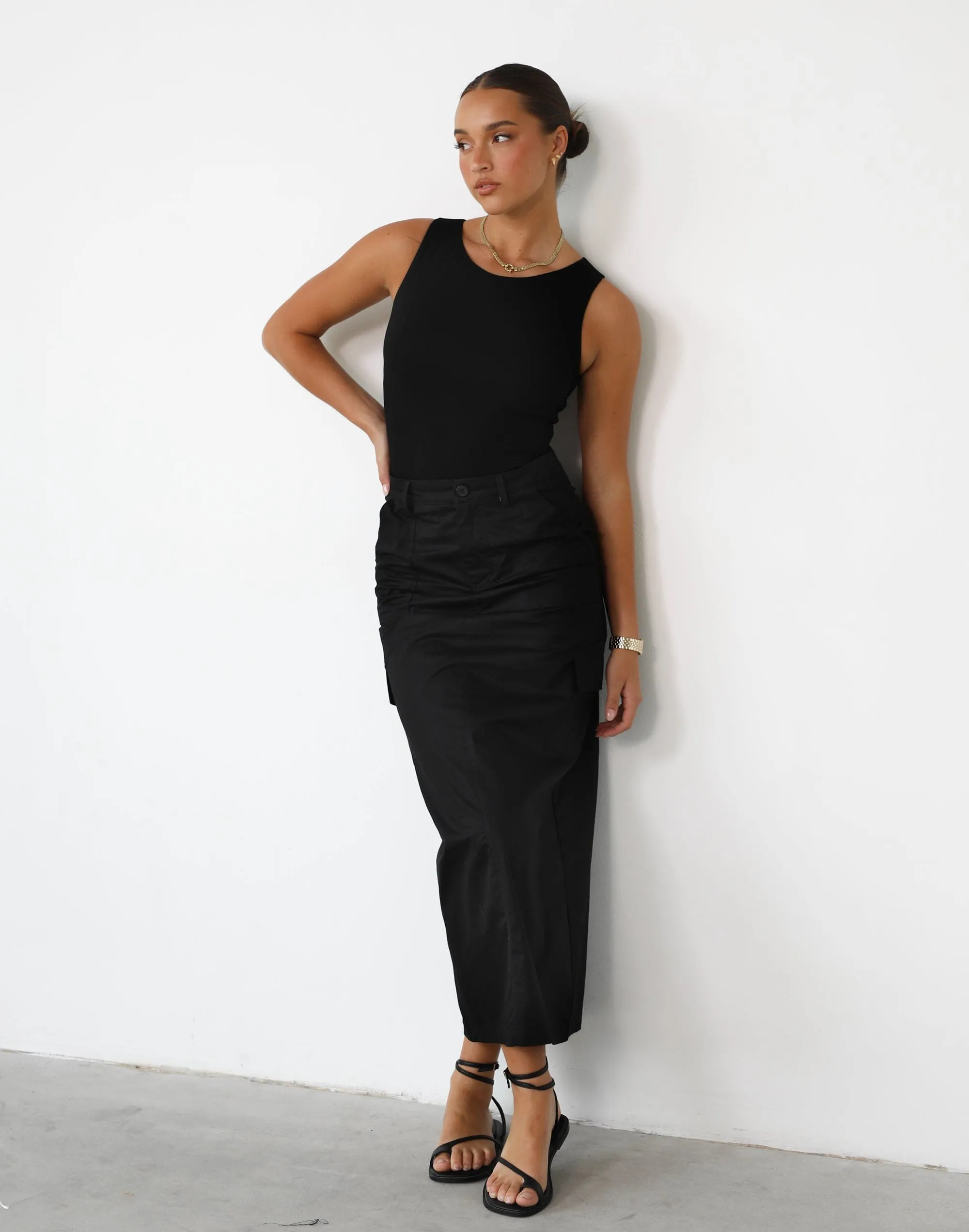 Deena Maxi Skirt (Black)