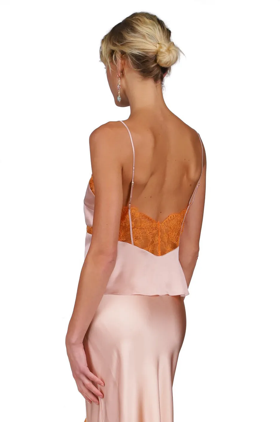 Dusty Rose Lace Paneled Camisole