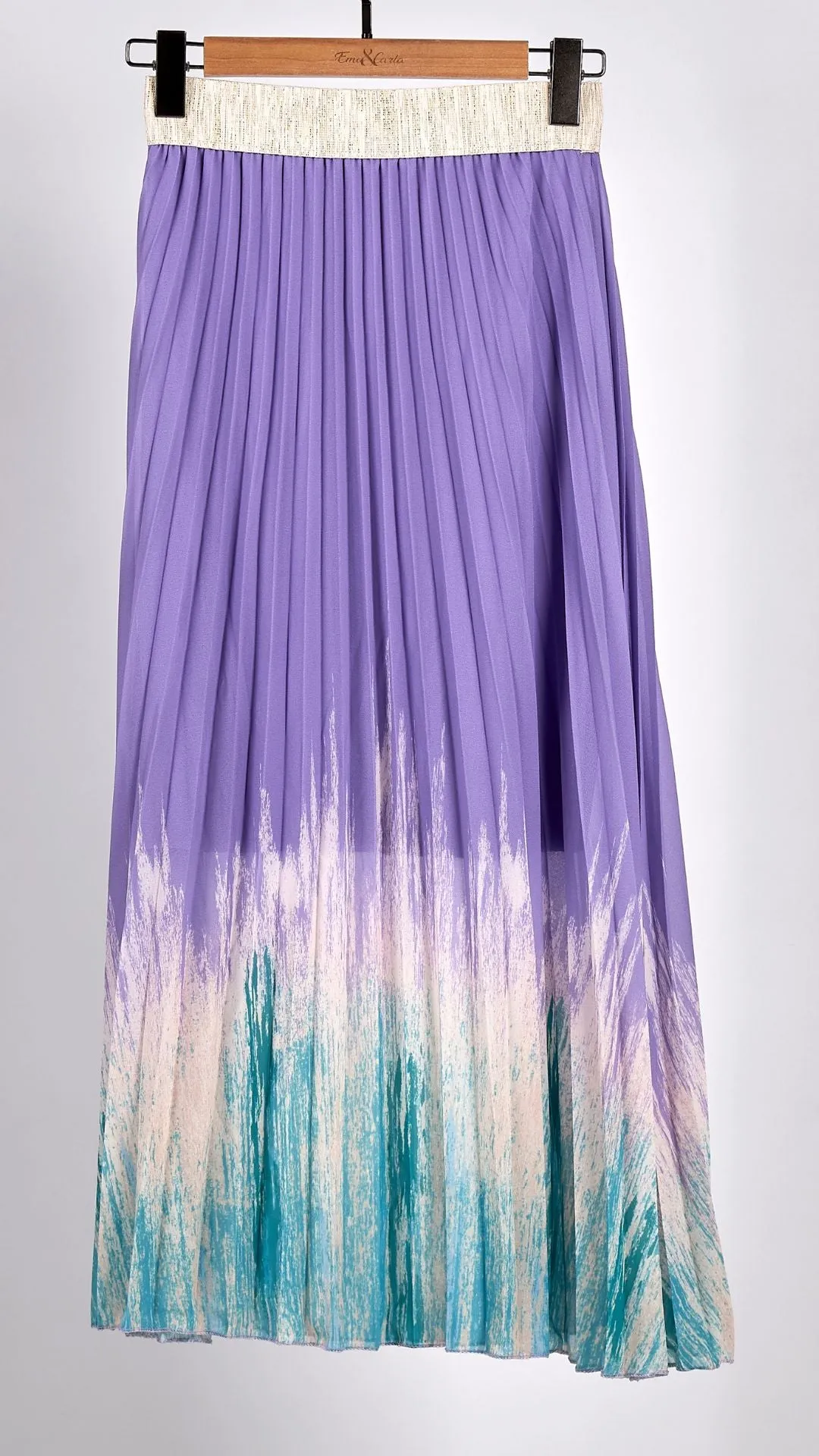 Ema&Carla - Gradient Pleated Midi Skirt