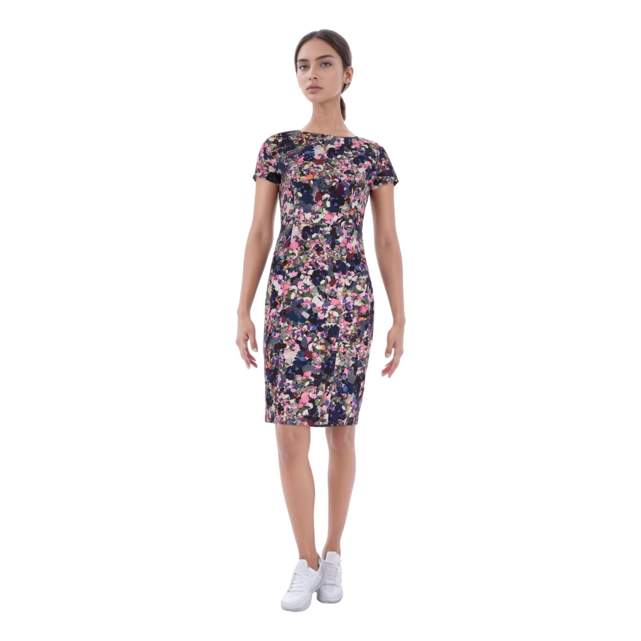 Erdem Cotton Blend Floral Print Sheath Dress. Size 12UK