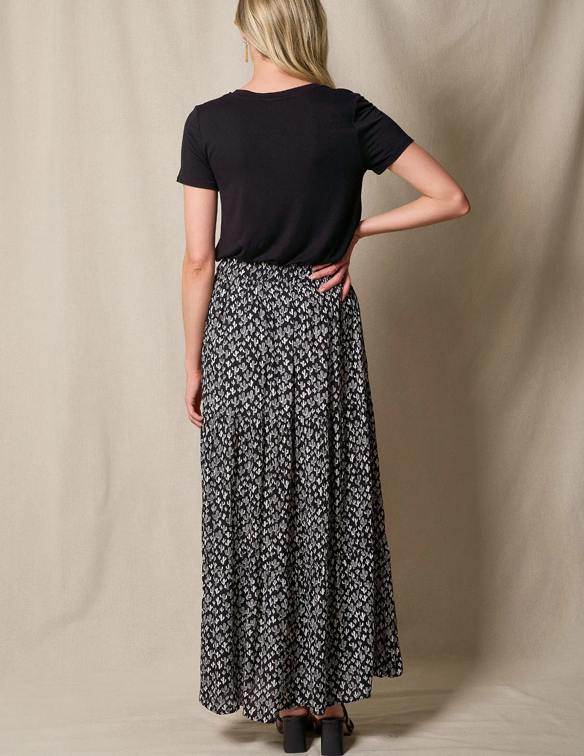 Eva Maxi Skirt - Cactus Print