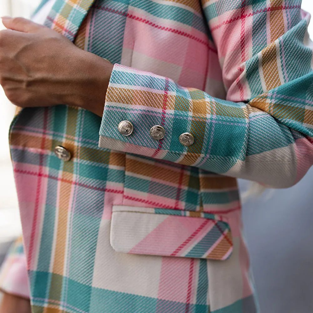 Fashion Lapel Plaid Printed Blazer