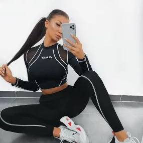 Fitness Long Sleeve Crop Tops