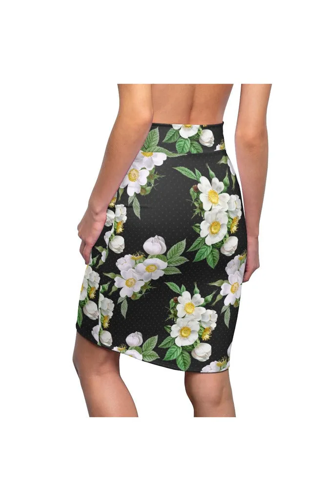 Floral Polka dots Women's Pencil Skirt