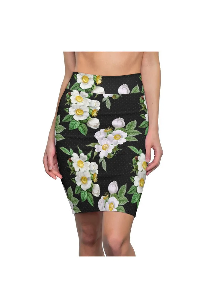 Floral Polka dots Women's Pencil Skirt