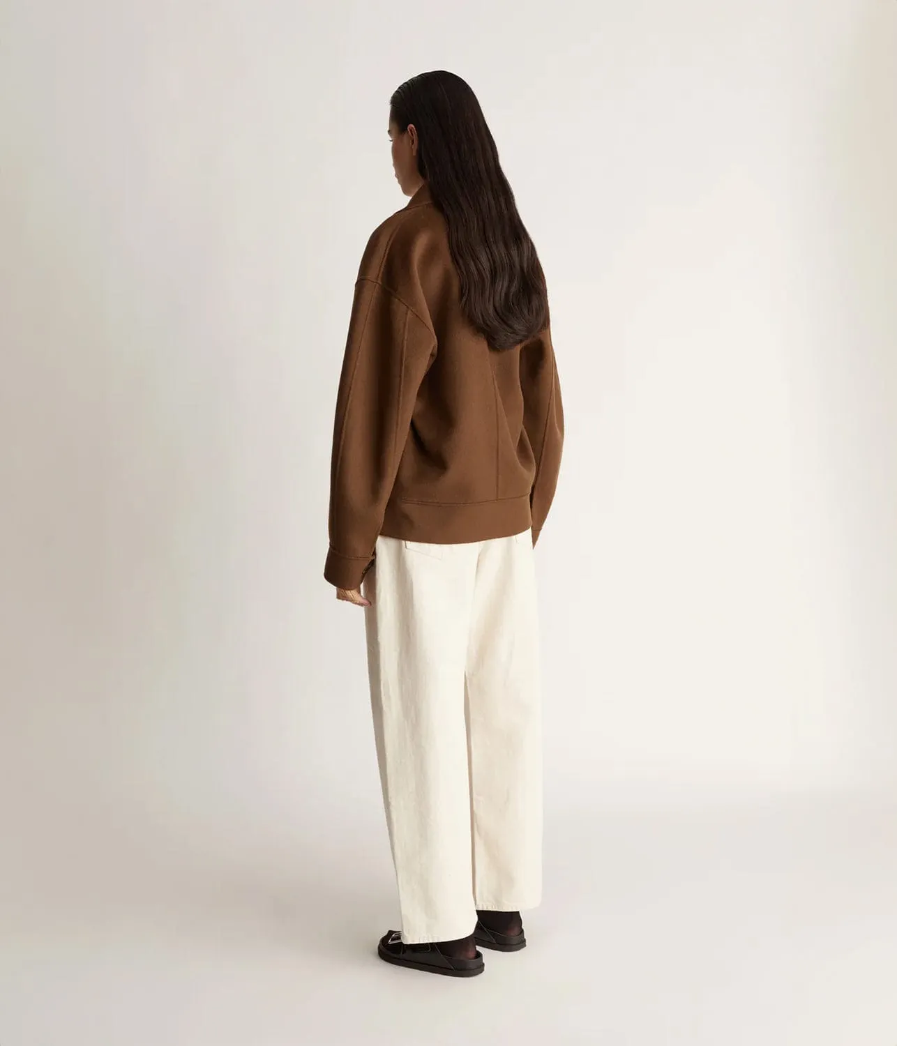 FLORENTINE CASHMERE WORKER JACKET- PECAN