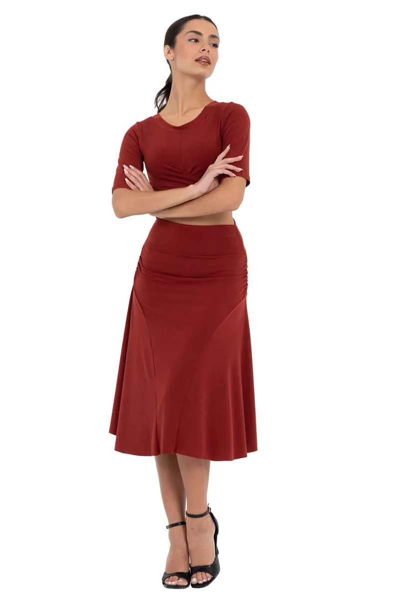 Flowing Skirt With Side Ruched Details