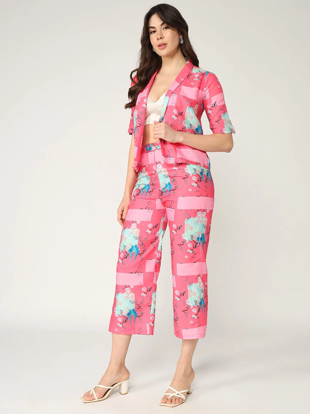 Fusion Digital Printed Blazer With Pant Set