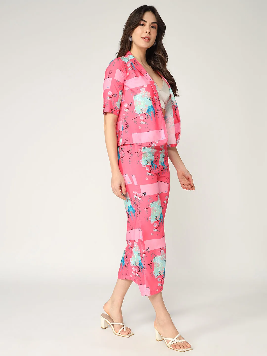 Fusion Digital Printed Blazer With Pant Set