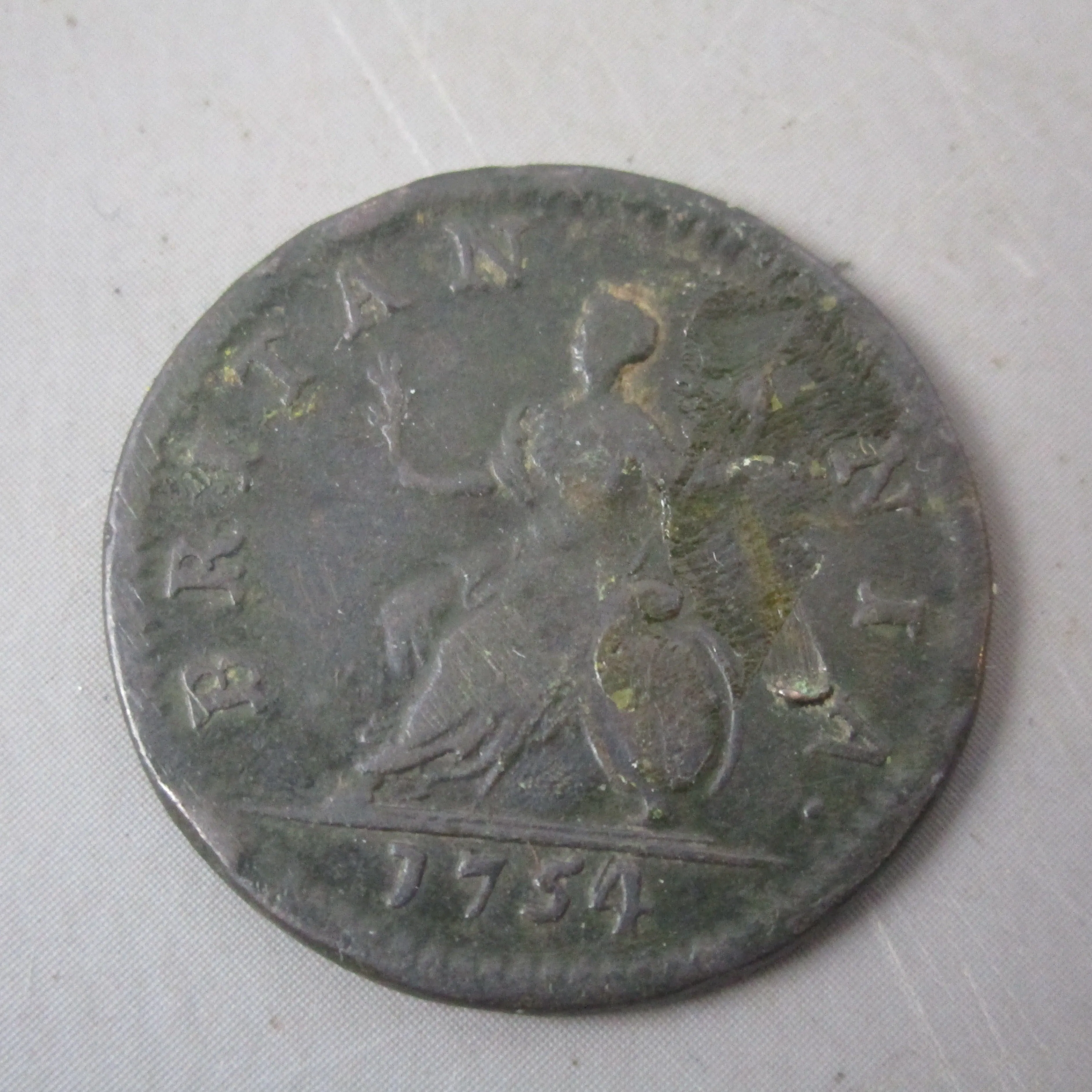 George II Farthing Coin Dated 1754