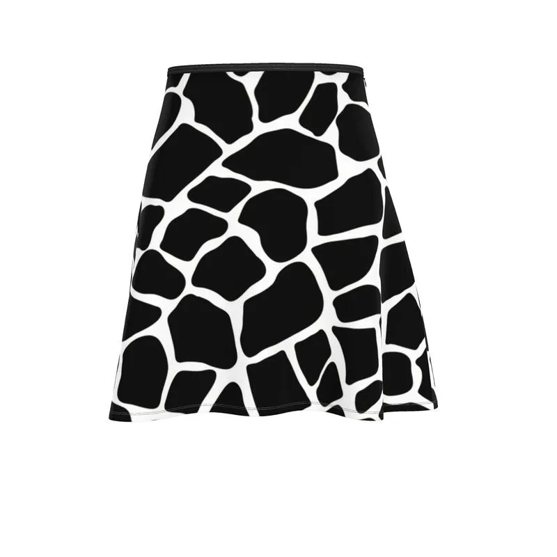 Giraffe Print Flared Skirt