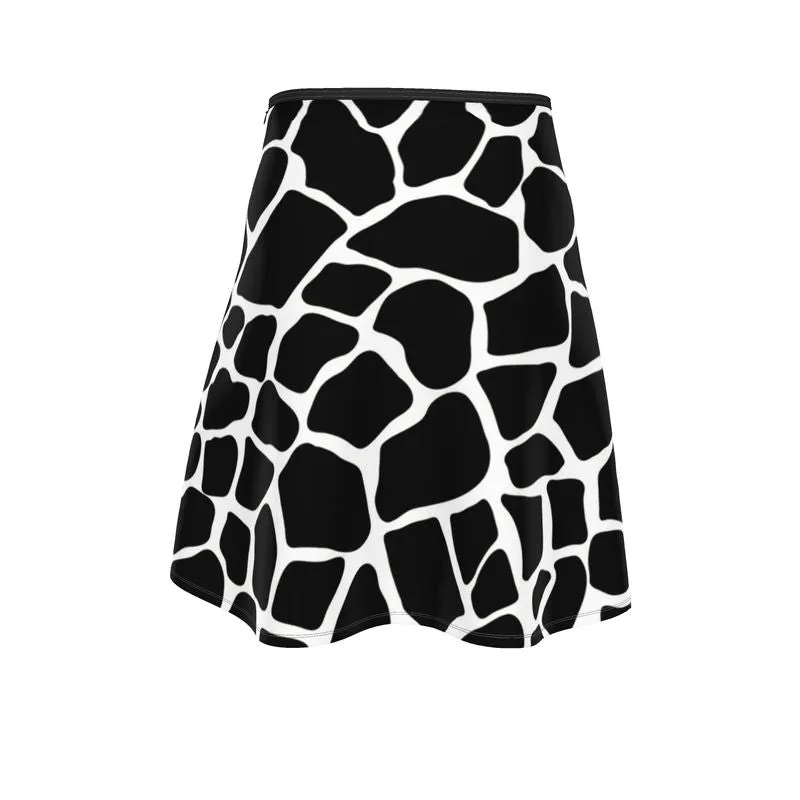 Giraffe Print Flared Skirt