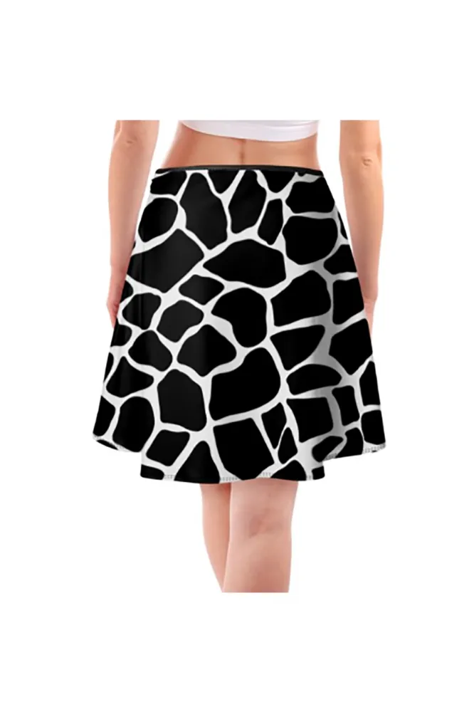 Giraffe Print Flared Skirt