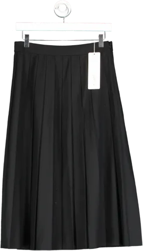 Goelia Black Waist-slimming Pleated Stretch Skirt UK 10