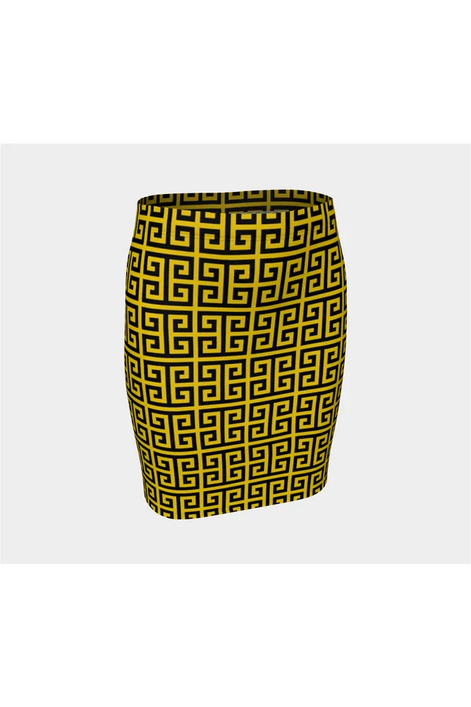 Greek Key Fitted Skirt