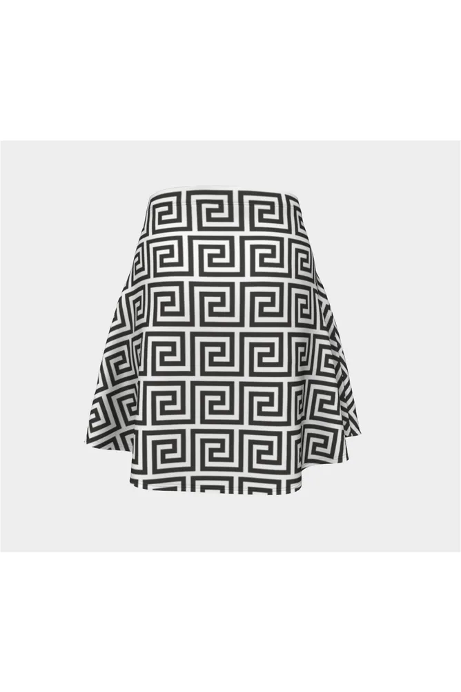 Greek Key Flare Skirt