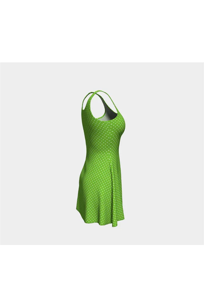 Green Polka Dash Flare Dress